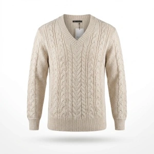 Mohito M L pulover tricotat damă bej crem decolteu V model împletit casual soft touch NOU