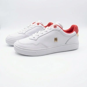 Tommy Hilfiger EUR 38 Essential Elevated Court sneakers femei pantofi sport alb roșu casual FW0FW08680 NOI