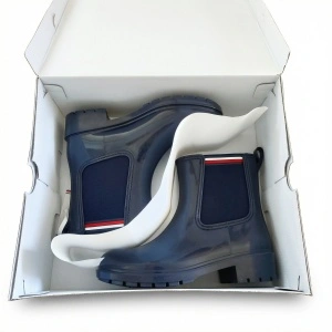 Tommy Hilfiger Essential Corporate Rainboot cizme ploaie femei botine cauciuc bleumarin