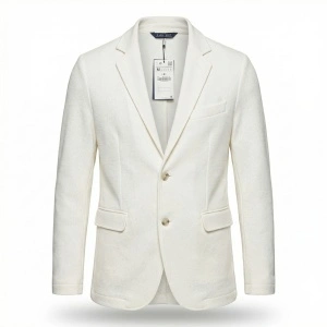 ZARA Man M sacou bărbați blazer casual alb crem bumbac subțire 5618 NOU