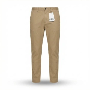 ZARA W31 pantaloni bărbați chino bej crem maro casual cusături articulate 4158 NOI