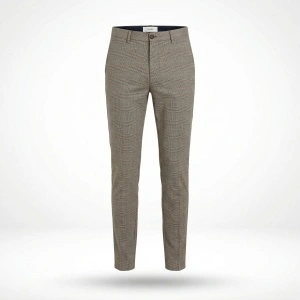 Jules W26 (FR 36) pantaloni bărbați slim fit carouri bej eleganți smart-casual NOI