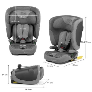 KINDERKRAFT AUTOSEDISTE FIX2GO I-SIZE 76-150CM GREY - Img 2