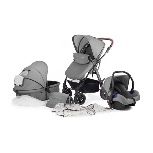 KINDERKRAFT MOOV KOLICA ZA BEBE SET 3U1 GREY - Img 5