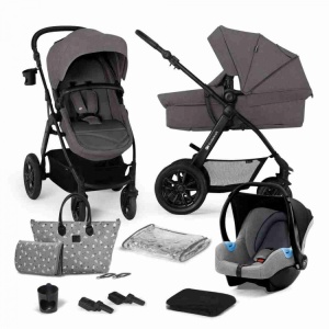 KINDERKRAFT XMOOV KOLICA ZA BEBE SET 3U1 DARK GREY - Img 5