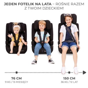 KINDERKRAFT AUTOSEDISTE SAFETY FIX2 I-SIZE 76-150CM BLACK - Img 3
