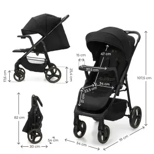 KINDERKRAFT KOLICA ZA BEBE SA TACNOM TRIG 3 BLACK - Img 2
