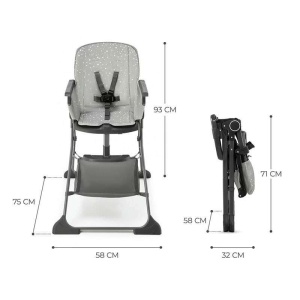 KINDERKRAFT STOLICA ZA HRANJENJE FOLDEE GREY - Img 3