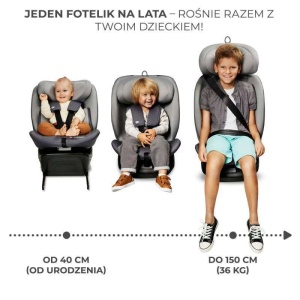 KINDERKRAFT AUTOSEDISTE I-GROW I-SIZE 40-150 CM GREY - Img 3