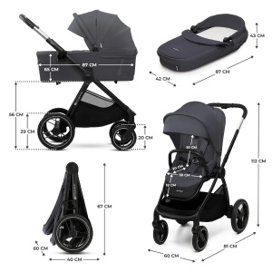 KINDERKRAFT KOLICA ZA BEBE 2U1 NEA 2 DEEP GREY - Img 4