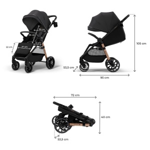 KINDERKRAFT KOLICA ZA BEBE GRANDE 2 BLACK - Img 6