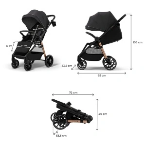 KINDERKRAFT KOLICA ZA BEBE GRANDE 2 BLACK - Img 6