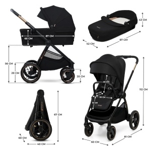 KINDERKRAFT KOLICA ZA BEBE SET 2U1 NEA 2 MIDNIGHT BLACK - Img 2