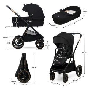 KINDERKRAFT KOLICA ZA BEBE SET 2U1 NEA 2 MIDNIGHT BLACK - Img 2