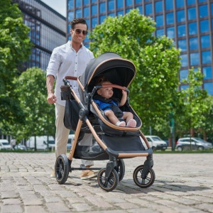 KINDERKRAFT ESME PRO KOLICA ZA BEBE 3U1 PURE BLACK - Img 2