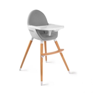 KINDERKRAFT HIGH STOLICA ZA HRANJENJE 2U1 FINI GREY