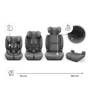 KINDERKRAFT AUTOSEDIŠTE COMFORT UP 2 PLUS I-SIZE GREY - Img 5