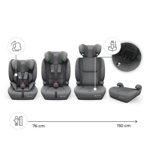 KINDERKRAFT AUTOSEDIŠTE COMFORT UP 2 PLUS I-SIZE GREY - Img 5