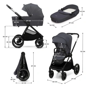 KINDERKRAFT KOLICA ZA BEBE 2U1 NEA 2 DEEP GREY - Img 2