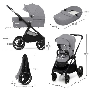 KINDERKRAFT KOLICA ZA BEBE 2U1 NEA 2 PLATINUM GREY - Img 4