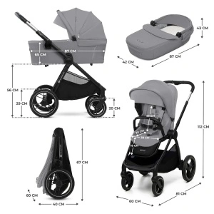 KINDERKRAFT KOLICA ZA BEBE 2U1 NEA 2 PLATINUM GREY - Img 4