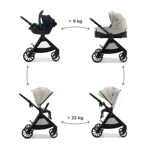 KINDERKRAFT KOLICA ZA BEBE SET 3U1 VESTO 2 BEIGE - Img 2