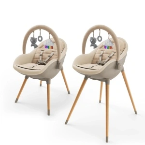KINDERKRAFT STOLICA ZA HRANJENJE 2U1 FINI UP BEIGE - Img 5
