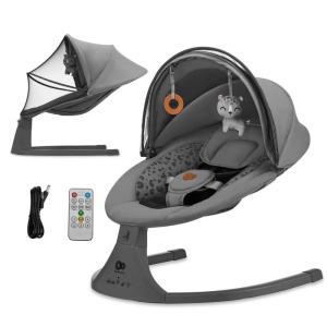 KINDERKRAFT STOLICA ZA LJULJANJE LUMI 2 DARK GRAY - Img 5