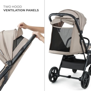 KINDERKRAFT KOLICA ZA BEBE LOOM LINEN BEIGE - Img 3