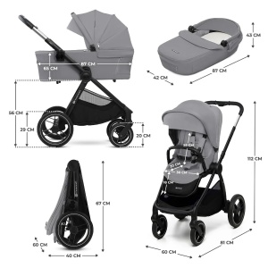 KINDERKRAFT KOLICA ZA BEBE 2U1 NEA 2 PLATINUM GREY - Img 2