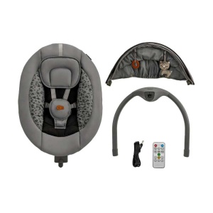 KINDERKRAFT STOLICA ZA LJULJANJE LUMI 2 DARK GRAY - Img 6
