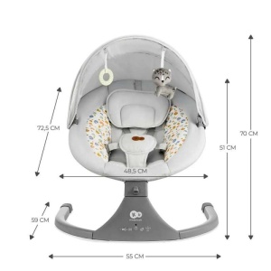 KINDERKRAFT STOLICA ZA LJULJANJE LUMI 2 LIGHT GRAY - Img 4