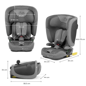 KINDERKRAFT AUTOSEDISTE FIX2GO I-SIZE 76-150CM GREY - Img 5