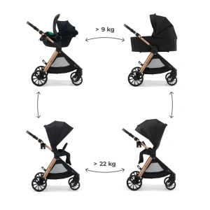 KINDERKRAFT KOLICA ZA BEBE SET 3U1 VESTO 2 BLACK - Img 4