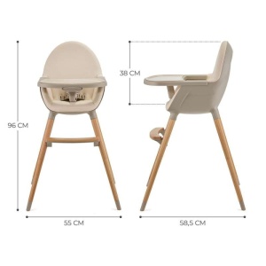 KINDERKRAFT STOLICA ZA HRANJENJE 2U1 FINI2 BEIGE - Img 2