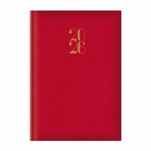 Agenda A5, datata, hartie ivory, rosu, ARTILUX