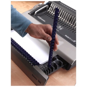 Aparat de indosariat electric, inele plastic, max. 500 coli, FELLOWES Galaxy-E 500 - Img 3