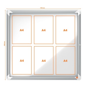 Avizier magnetic pentru exterior, 6 x A4, otel emailat, NOBO Plus Premium - Img 4