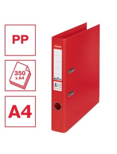 Biblioraft A4 plastifiat PP/PP, 5 cm, rosu, ESSELTE NO. 1 Power - Img 3