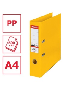 Biblioraft A4 plastifiat PP/PP, 7.5 cm, galben, ESSELTE NO. 1 Power - Img 4