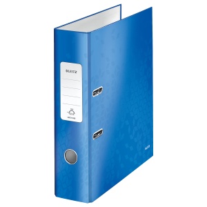 Biblioraft carton laminat, A4, 8 cm, albastru, LEITZ WOW 180