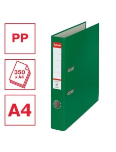 Biblioraft plastifiat, A4, 5 cm, verde, ESSELTE Economy - Img 3