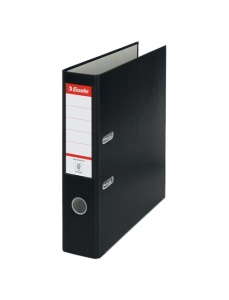 Biblioraft plastifiat, A4, 7.5 cm, negru, ESSELTE Economy