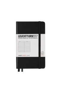 Caiet cu elastic A6, 94 file, dictando, negru, LEUCHTTURM1917