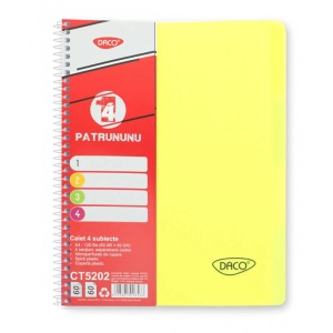 Caiet cu spirala A4, 120 file, 4 separatoare, coperta plastic, DACO - Img 4