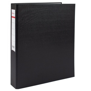 Caiet mecanic A4, 4 inele, 25 mm, carton, cu buzunar, negru, Standard
