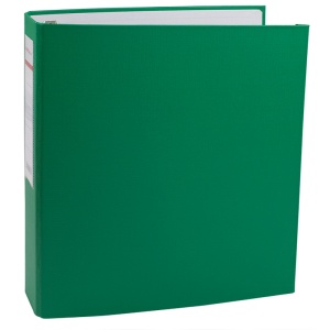 Caiet mecanic A4, 4 inele, 25 mm, carton, cu buzunar, verde, Standard