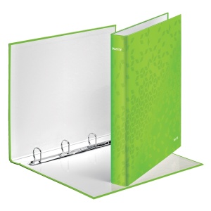 Caiet mecanic A4, 4 inele 25 mm, verde, LEITZ WOW