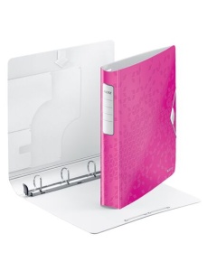 Caiet mecanic A4, 4 inele 30 mm, roz, Active WOW SoftClick LEITZ - Img 3