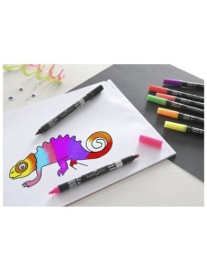 Carioci cu 2 capete, 10 culori/set, FABER-CASTELL Neon - Img 2